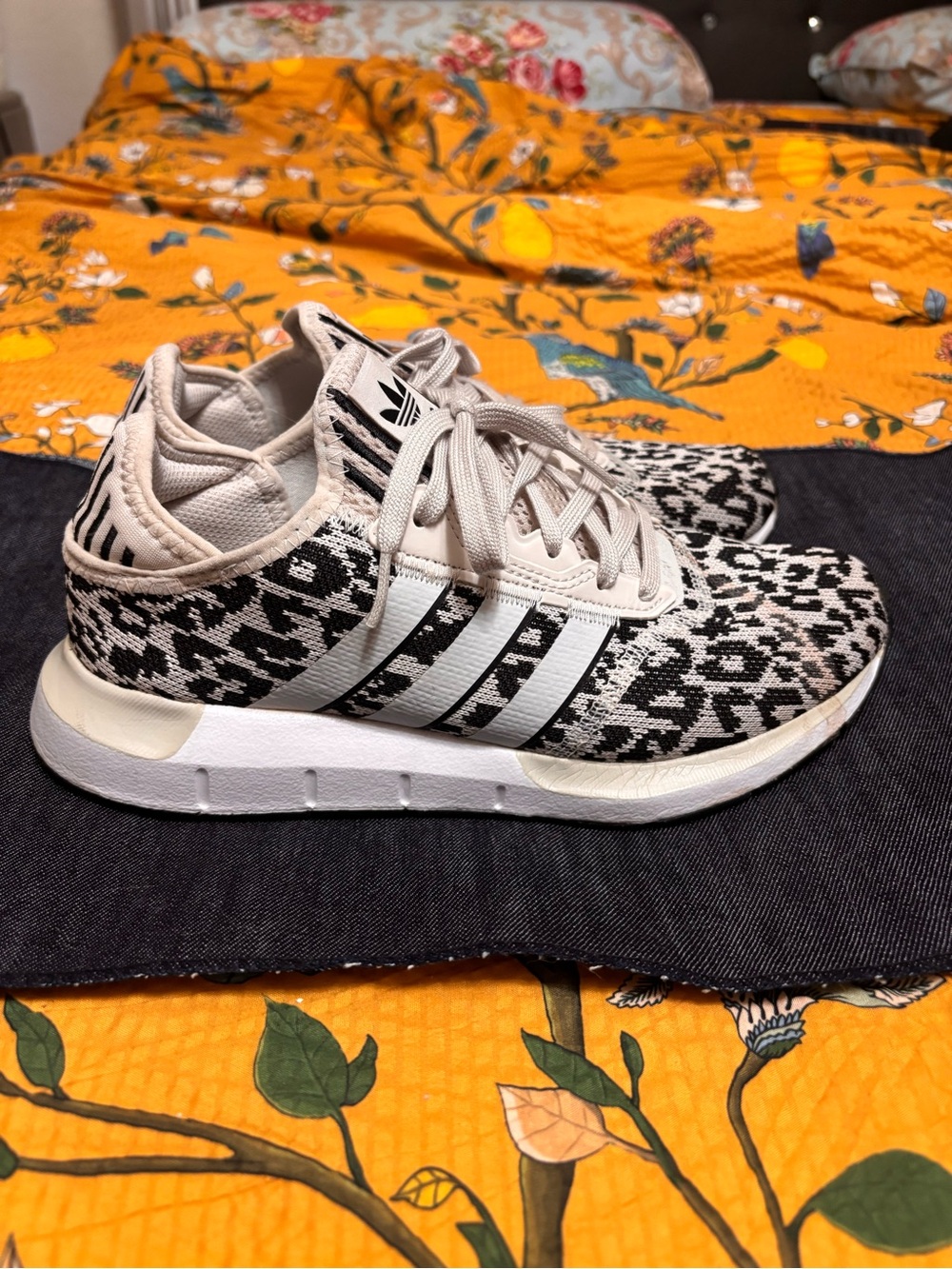 adidas Women’s Black & White Patterned Knit Sneakers